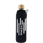 Drink it Sklenená fľaša s neoprénovým obalom Barcode 350ml
