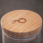 Pandoo Dóza na potraviny z borosilikátového skla s bambusovým viečkom 160 ml