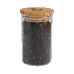 Pandoo Dóza na potraviny z borosilikátového skla s bambusovým viečkom 160 ml