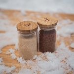 Pandoo Dóza na potraviny z borosilikátového skla s bambusovým viečkom 160 ml