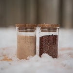 Pandoo Dóza na potraviny z borosilikátového skla s bambusovým viečkom 160 ml