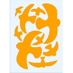 Vtáčie siluety na sklo oranžové 9 ks