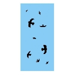 Vtáčie siluety na sklo oranžové 9 ks