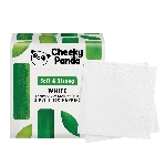 Cheeky Panda Jednorazové bambusové koktailové skladané obrúsky biele 2 vrstvové balenie 100 ks