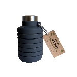Pandoo Skladacia silikónová fľaša na pitie 700 ml čierna